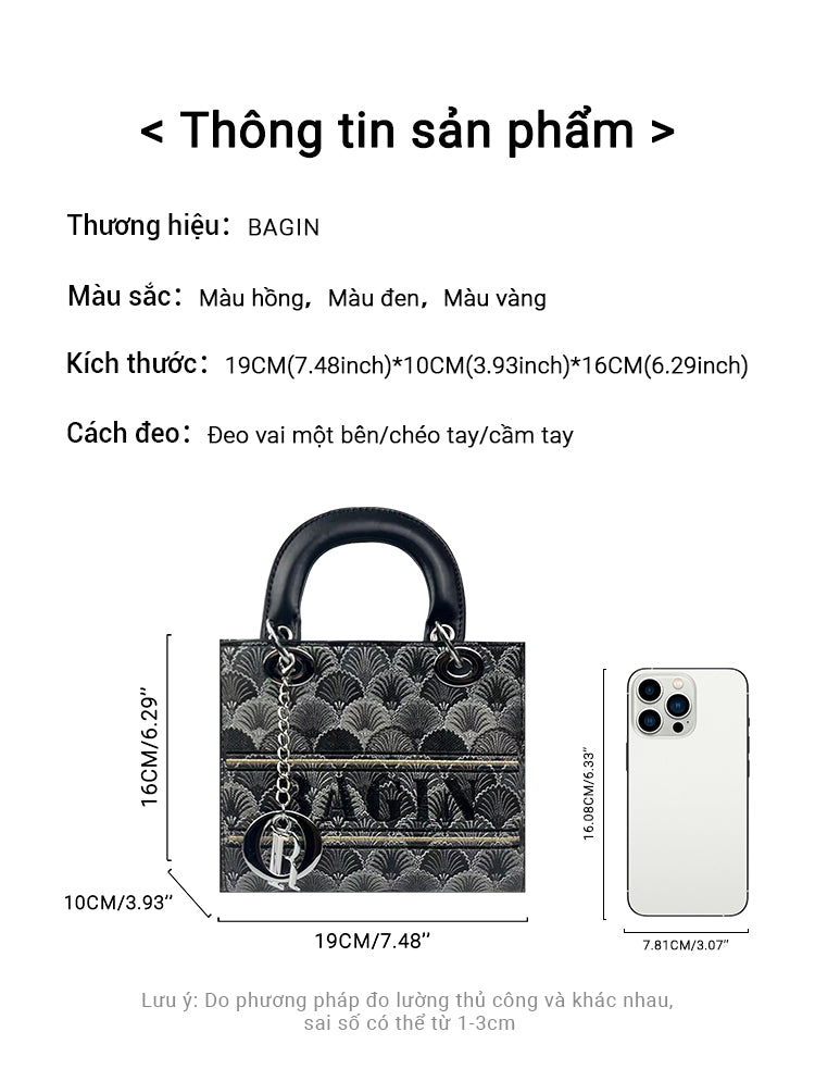 Túi xách mới dành cho nữ, thêu hoa văn, kèm khăn lụa, túi xách tay kiểu Lady Dior cao cấp, phong cách sang trọng thời thượng, mẫu hot hit, dễ phối đồ, túi đeo chéo hoặc đeo vai[gy-872]