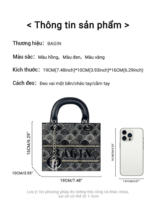 Túi xách mới dành cho nữ, thêu hoa văn, kèm khăn lụa, túi xách tay kiểu Lady Dior cao cấp, phong cách sang trọng thời thượng, mẫu hot hit, dễ phối đồ, túi đeo chéo hoặc đeo vai[gy-872]