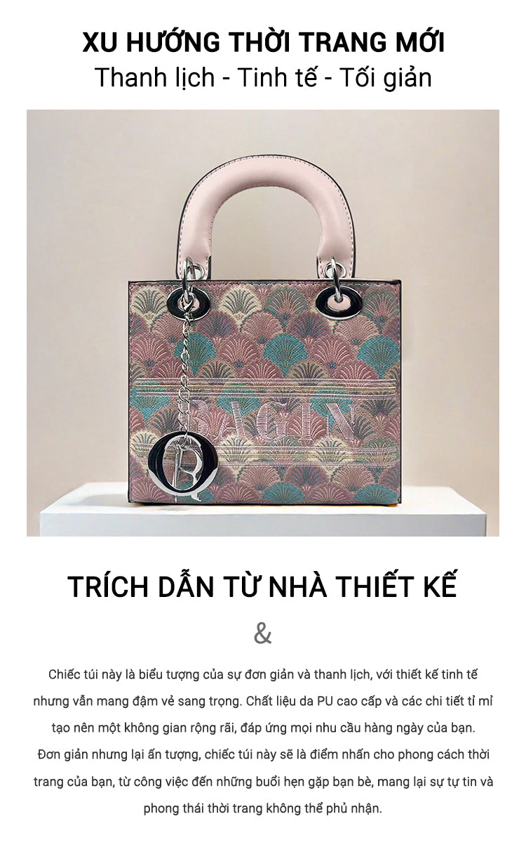 Túi xách mới dành cho nữ, thêu hoa văn, kèm khăn lụa, túi xách tay kiểu Lady Dior cao cấp, phong cách sang trọng thời thượng, mẫu hot hit, dễ phối đồ, túi đeo chéo hoặc đeo vai[gy-872]