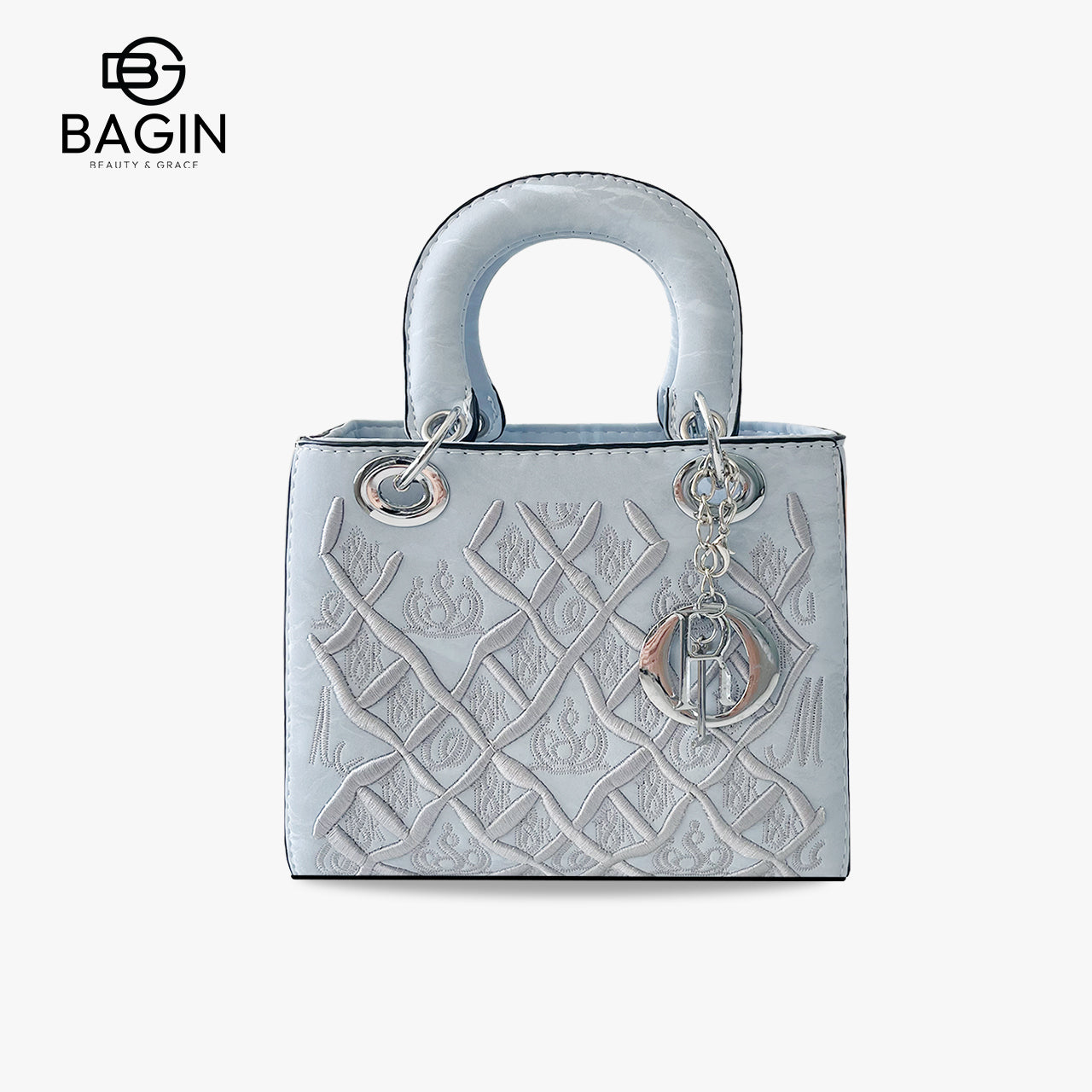 Túi Dior Lady đính kết thủ công cao cấp - Túi hình lưới tổ ong thêu hoa văn tinh xảo, thiết kế đa năng đeo chéo hoặc xách tay, đi kèm khăn lụa thời trang[gy-848]